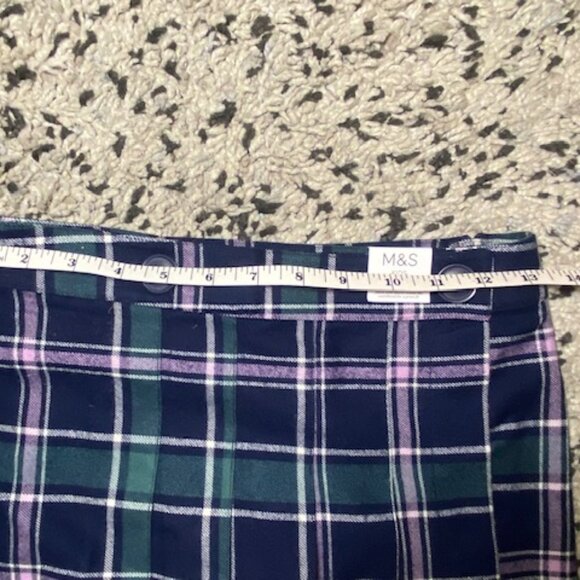 Preppy Plaid mini Skirt US 00 26 inch (UK Age 12-13) Brand new Pleats Blue M&S - Picture 9 of 10